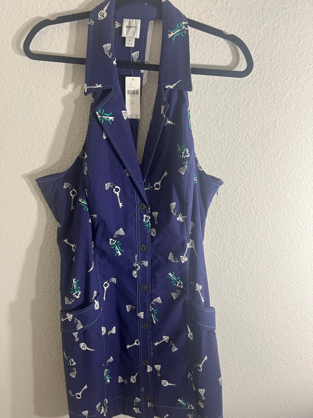Anthropologie The Amelia Collared Mini Dress Sz M XL Maeve summer vacation comfy - Picture 4 of 10